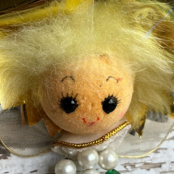 Vintage Christmas Blond Angel Ornament Kitsch MCM - Picture 2 of 10